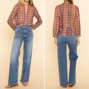 ✨NWT✨ RE/DONE '70s Ultra High Rise Wide Leg Jeans in Indigo Storm Sz 26
